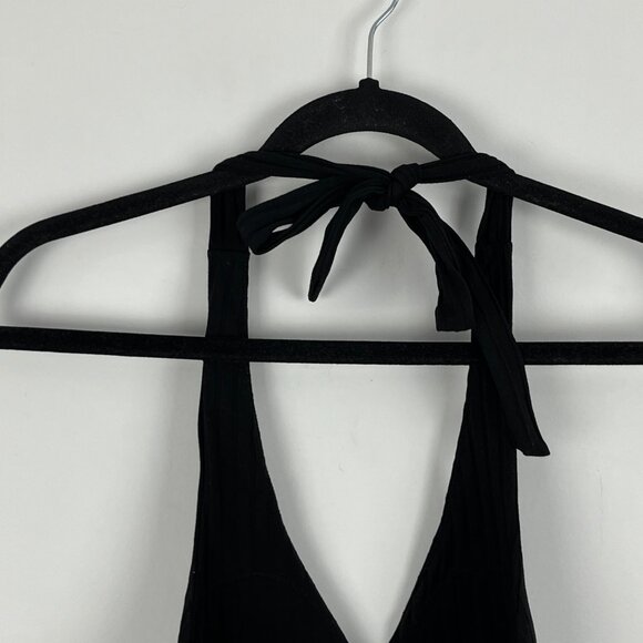 Mooloola Top Camisole Size 10 Black Sleeveless Halter Neck Cropped Lined Stretch - Picture 7 of 9